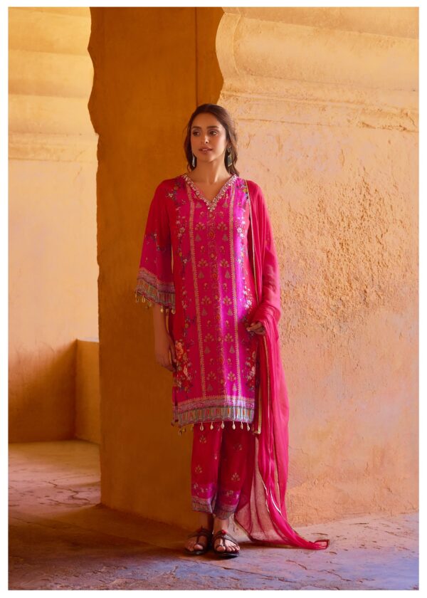 Women Ethnic Motifs Embroidered Regular Sequinned Kurta with Trousers & With Dupatta