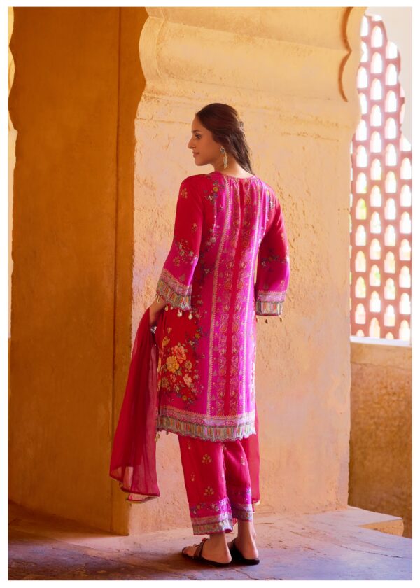 Women Ethnic Motifs Embroidered Regular Sequinned Kurta with Trousers & With Dupatta - Image 2