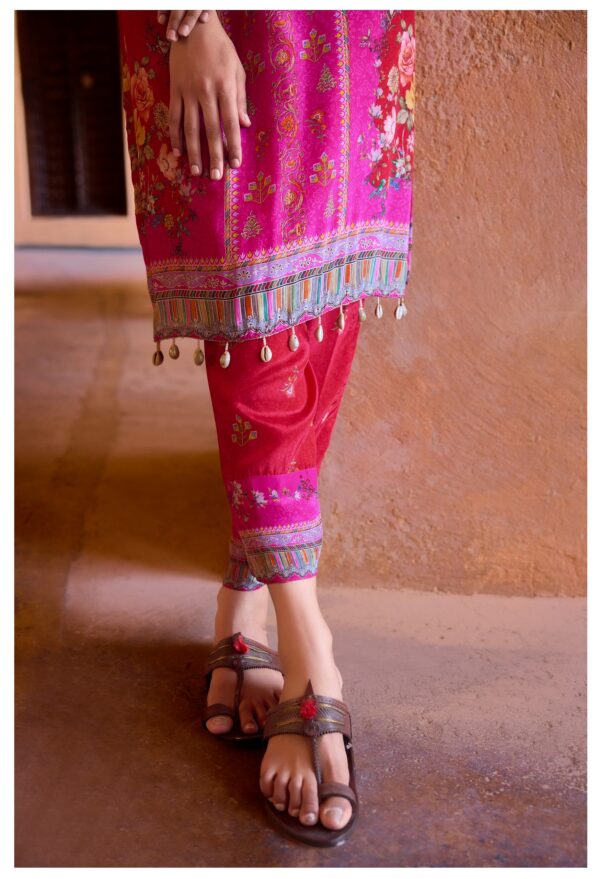 Women Ethnic Motifs Embroidered Regular Sequinned Kurta with Trousers & With Dupatta - Image 3