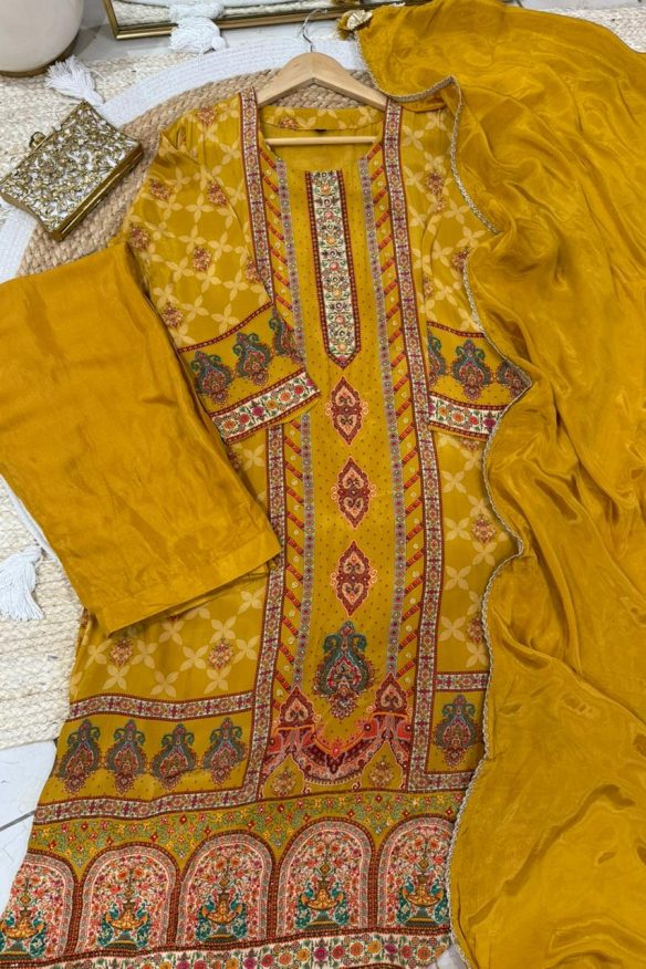 Butter Soft Crepe A Line Three Piece Suit